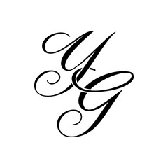 Elegant YA Monogram Logo in Black Script – Luxury Calligraphy Initial Design on White Background