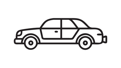 Sleek Sedan Outline Vector Illustration for Automotive Design and Transportation Projects