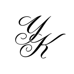 Elegant YA Monogram Logo in Black Script – Luxury Calligraphy Initial Design on White Background