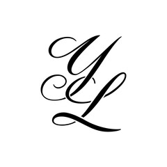 Elegant YA Monogram Logo in Black Script – Luxury Calligraphy Initial Design on White Background