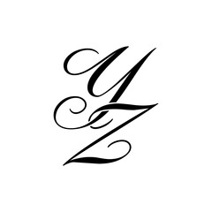 Elegant YA Monogram Logo in Black Script – Luxury Calligraphy Initial Design on White Background
