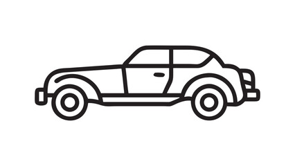 Classic Sedan Outline Vector Illustration for Automotive Design and Transportation Use