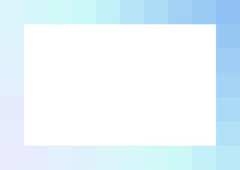 Blue Gradient Checkered Frame Background with White Center Space