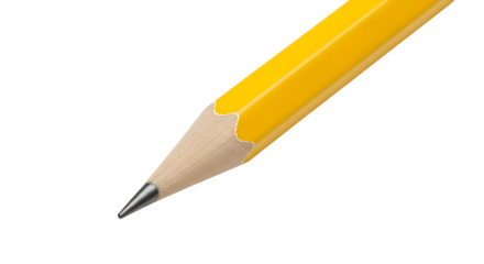 Close up of a yellow pencil with a sharpened tip against a black background view   ai generative, transparent background, white background.