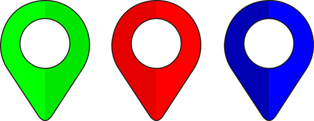 Set of map markers. map pin icon. set of map pointers. location pin. location info.