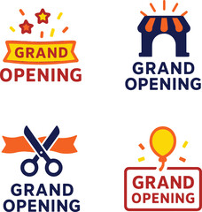 Set of Grand Opening logo