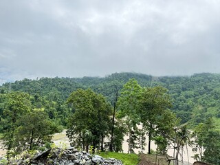 Scenic Mountain Landscape with Lush Green Forest and Misty Valleys, Nature Photography 2025