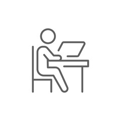 Desk Educate Study Outline Icon Editable Stroke Online Education