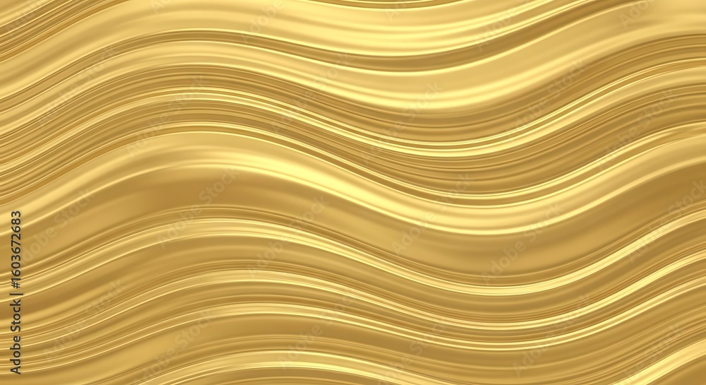 Poster elegant golden waves flowing smoothly in a beautiful abstract pattern