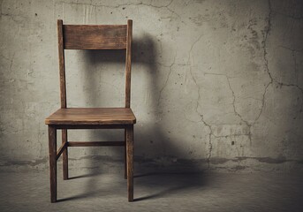 コンクリートの記憶と木の椅子