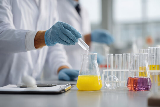 dynamic laboratory scene focusing on intricate process of vaccine preparation