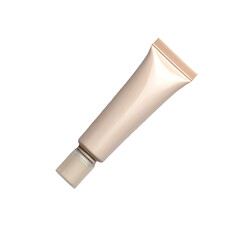 Light beige cosmetic tube, likely cream or serum, angled view