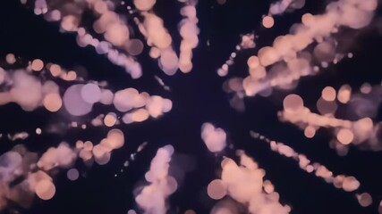 Animated abstract background with glowing spheres on dark backdrop, concept for dynamic presentation, modern art installation and visual effect projects - Powered by Adobe