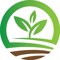 Eco Agriculture Farming Green Leaf Logo Vector Template