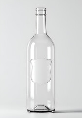 Fototapeta premium Clear glass wine bottle with blank label
