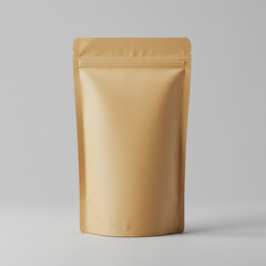 Blank brown kraft paper standup pouch with zipper closure