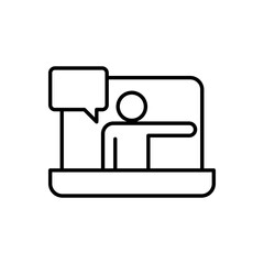 Lecturer Online Lecture Presentation Outline Icon Online Education