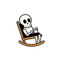Skeleton relaxing in a rocking chair