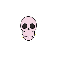 Cute pink skull with festive lights