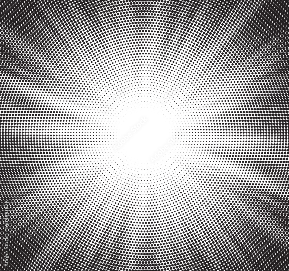Aufkleber halftone gradient sun rays pattern. abstract halftone vector dots background. monochrome dots patter