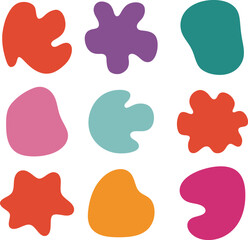 Modern colorful abstract shapes in organic and playful style vector illustration