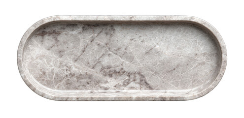 Oval gray marble tray
