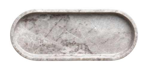 Oval gray marble tray