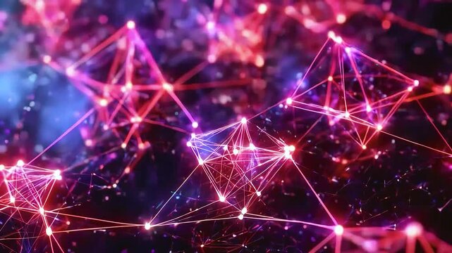 Abstract network glowing in space