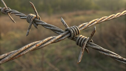 Barbed Wire Fence Security