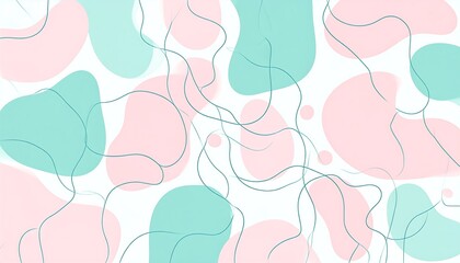 Abstract background of soft pastel shapes and lines