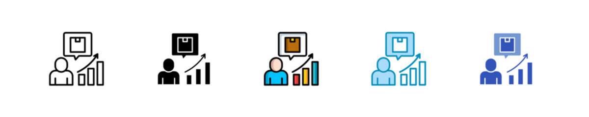 Consumer Demand  Icon Set Multiple Style Collection