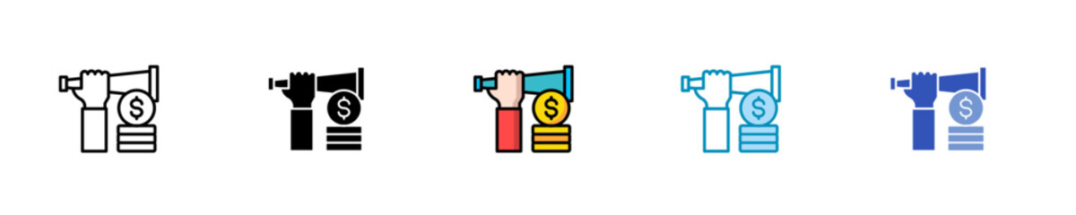 Economic Forecast  Icon Set Multiple Style Collection