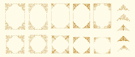 Elegant Vintage Decorative Frame Set – Gold Glitter Decorative Frames for Invitations, Certificates, and Greeting Cards.