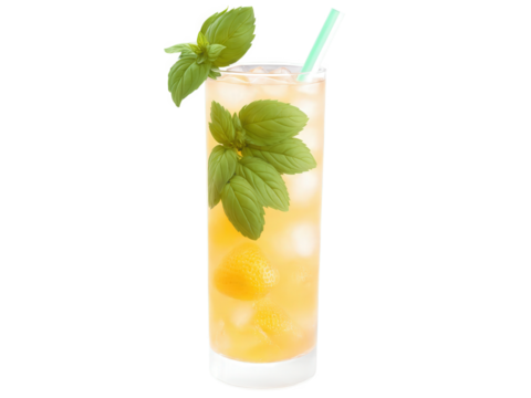 Strawberry Basil Lemonade A fruity lemonade with fresh strawberries and a touch of fragrant basil. The drink is sweet and