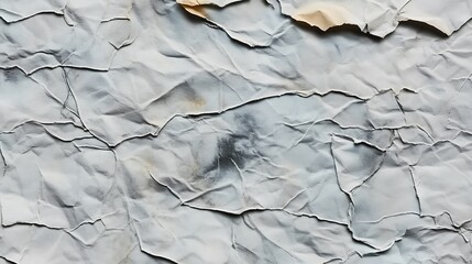 Wrinkled and Slightly Stained White Paper Texture with Creases and Subtle Aging Marks for Background Use