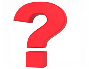 question mark 3d rendering isolated on white background cartoon plastic style icon