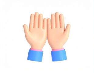 Obraz premium praying icon 3d rendering isolated on white background cartoon plastic style icon