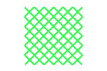 Green lines are intertwined, creating a diamond pattern on a transparent background, ideal for modern and abstract designs