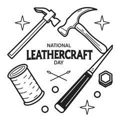 NATIONAL LEATHERCRAFT DAY vector illustration
