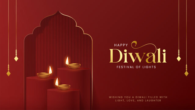 Happy Diwali - festival of lights colorful poster template design with decorative diya lamp. vector illustration.  Indian festival of lights Happy Diwali, holiday Background, Diwali celebration.