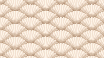 Chinese fan seamless pattern Background. Chinese seamless pattern in oriental geometric traditional style. 3d festive ornament for lunar chinese new year decoration.