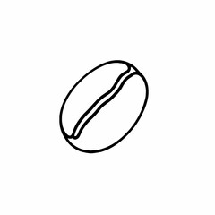 Coffee bean outline in minimalistic style on white background  