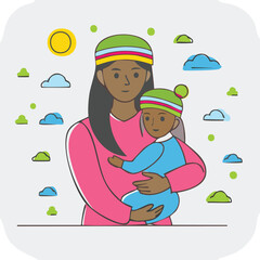 Mother with son, Mother's Day concept, vector illustration