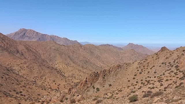 A view from the heights of the Amazigh Tafraout Mountains, southern Morocco