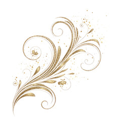 Ornate gold feather design (2)