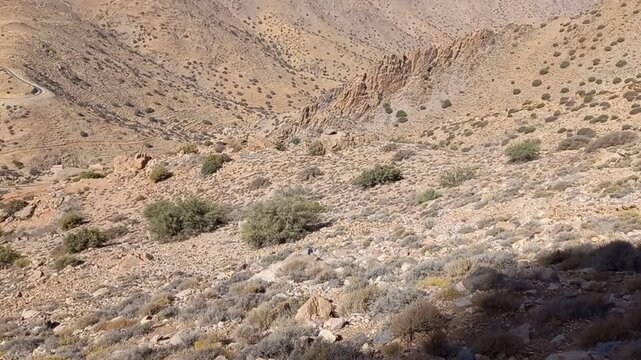 A view from the heights of the Amazigh Tafraout Mountains, southern Morocco