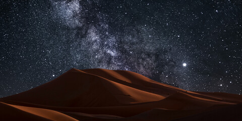 starry sky over the desert