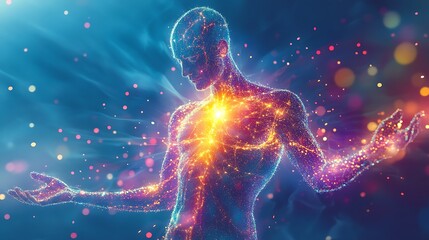 Vibrant checklist of wellness benefits glowing with sparks