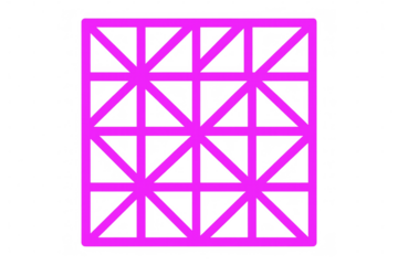Geometric pink pattern featuring interlocking triangles and squares, transparent backdrop, perfect for design and decoration