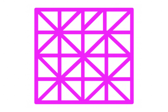 Geometric pink pattern featuring interlocking triangles and squares, transparent backdrop, perfect for design and decoration